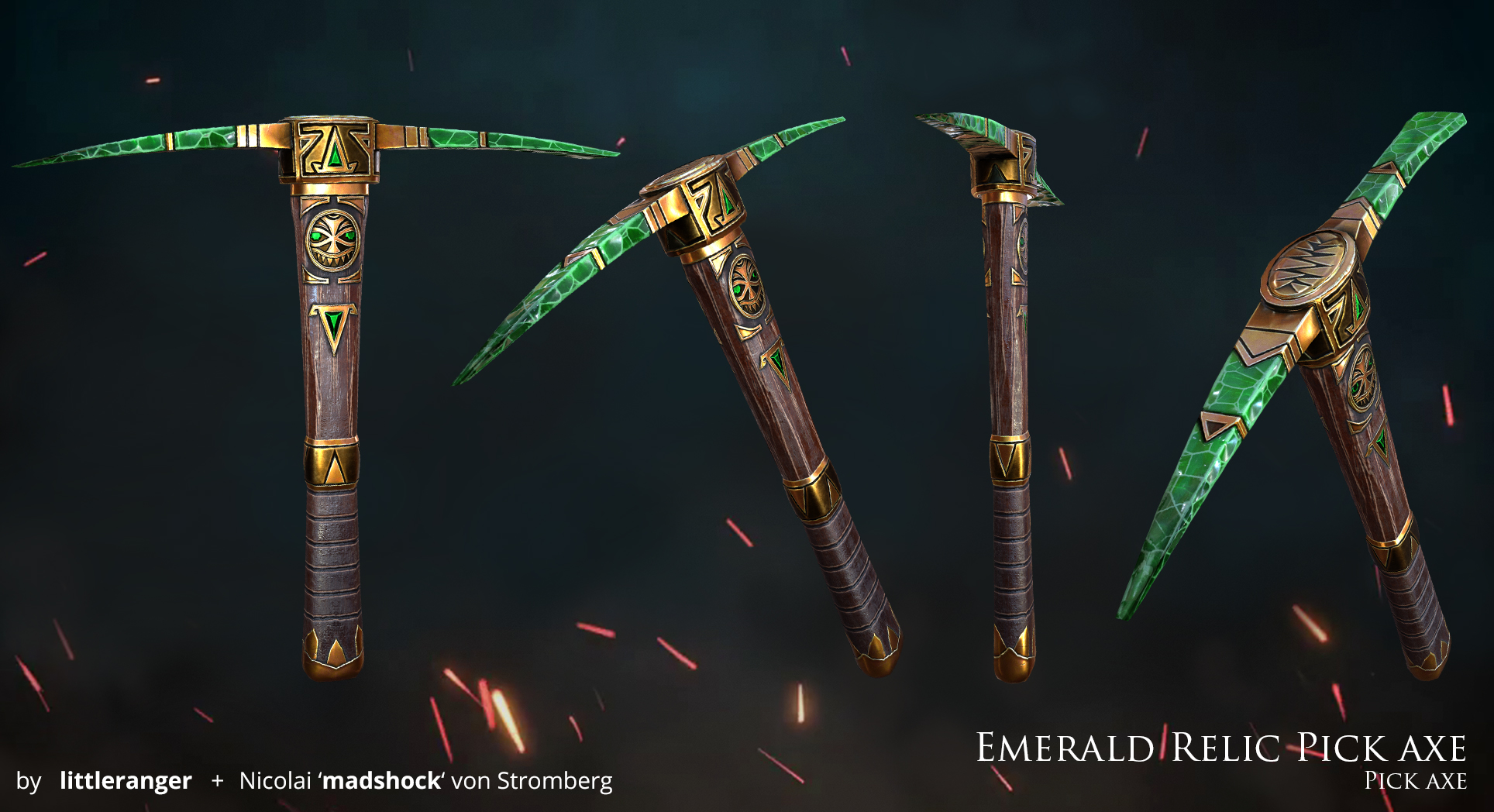 Emerald Relic Pick Axe
