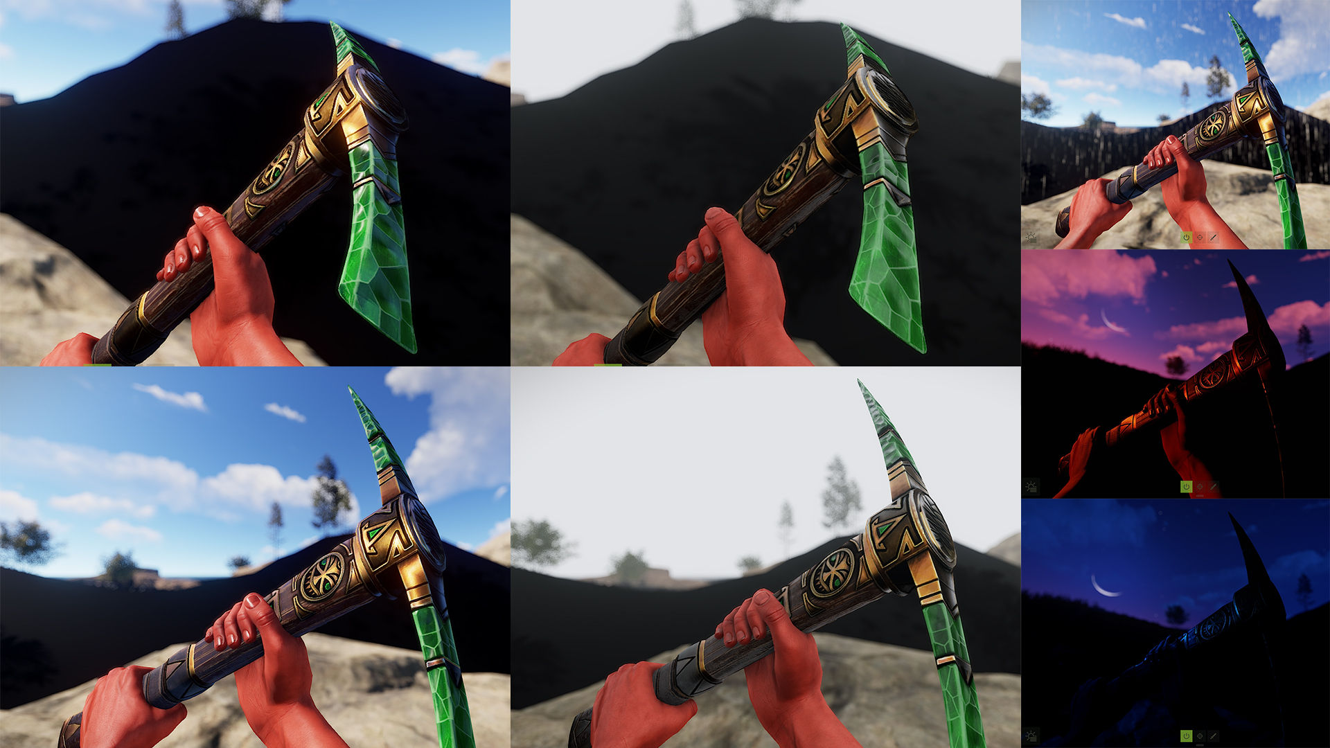 Emerald Relic Pick Axe