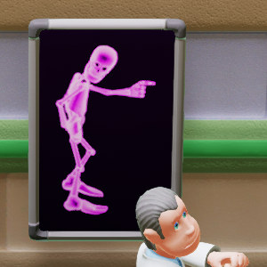 Skeleton Pointing Right Purple
