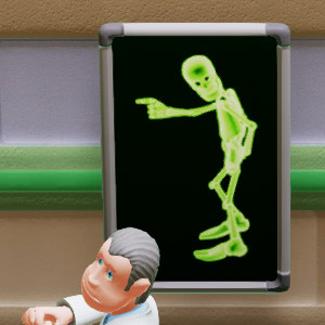 Skeleton Pointing Left Green