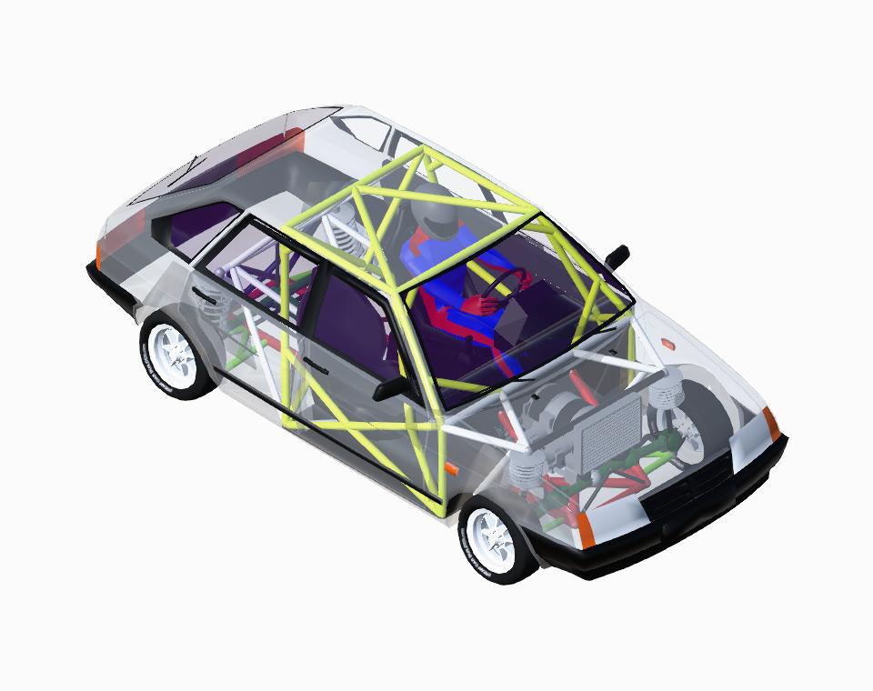 Circuit racecar w roll cage - space frame