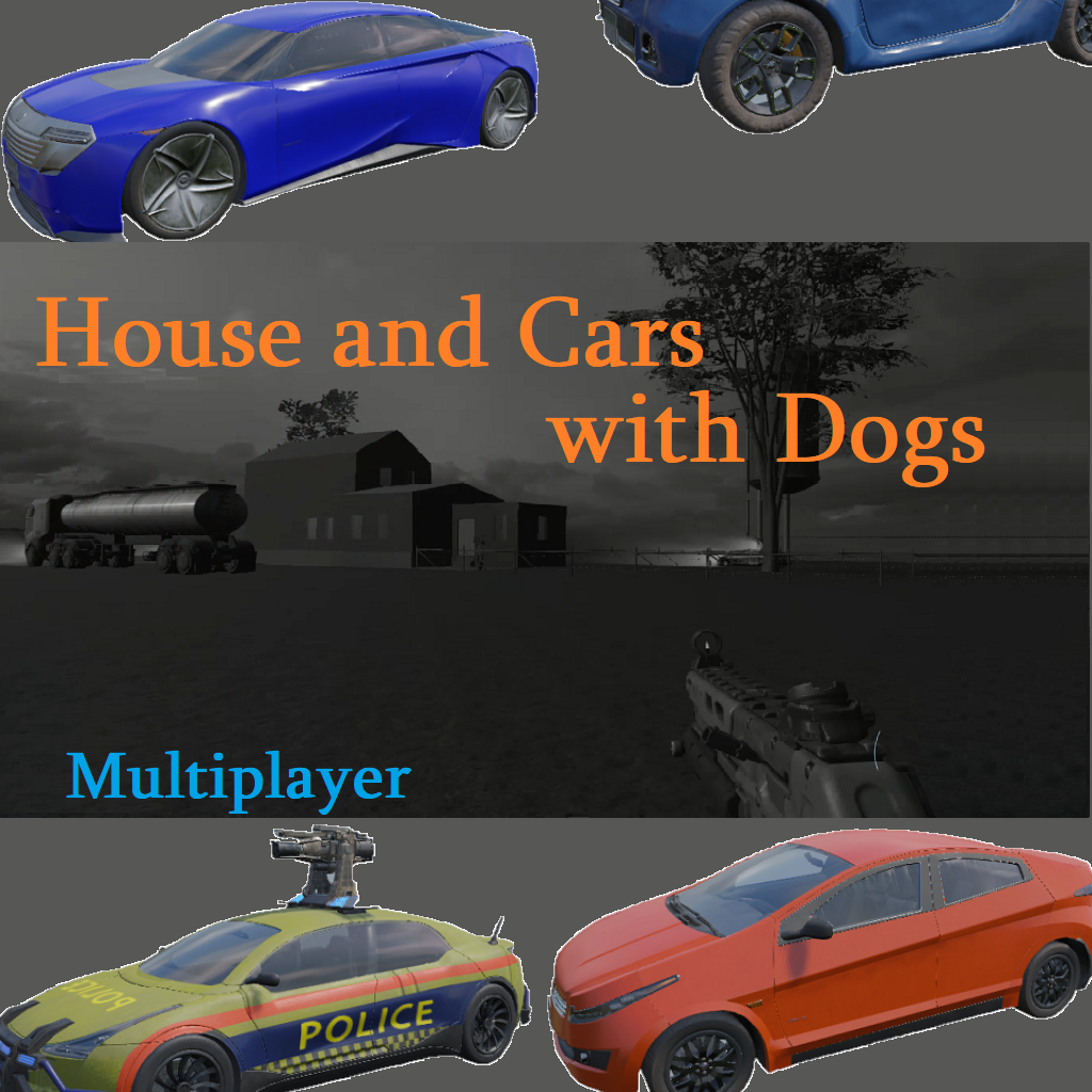 House and Cars with Dogs