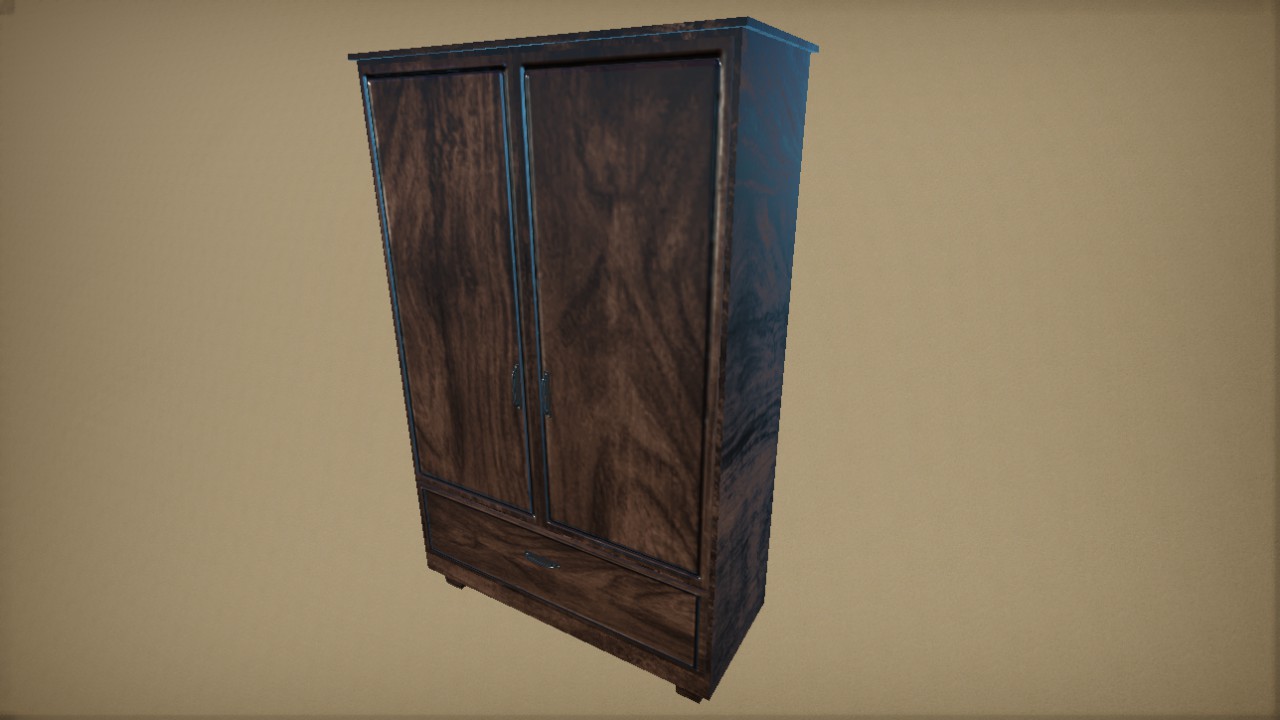Wooden Wardrobe with Drawer
