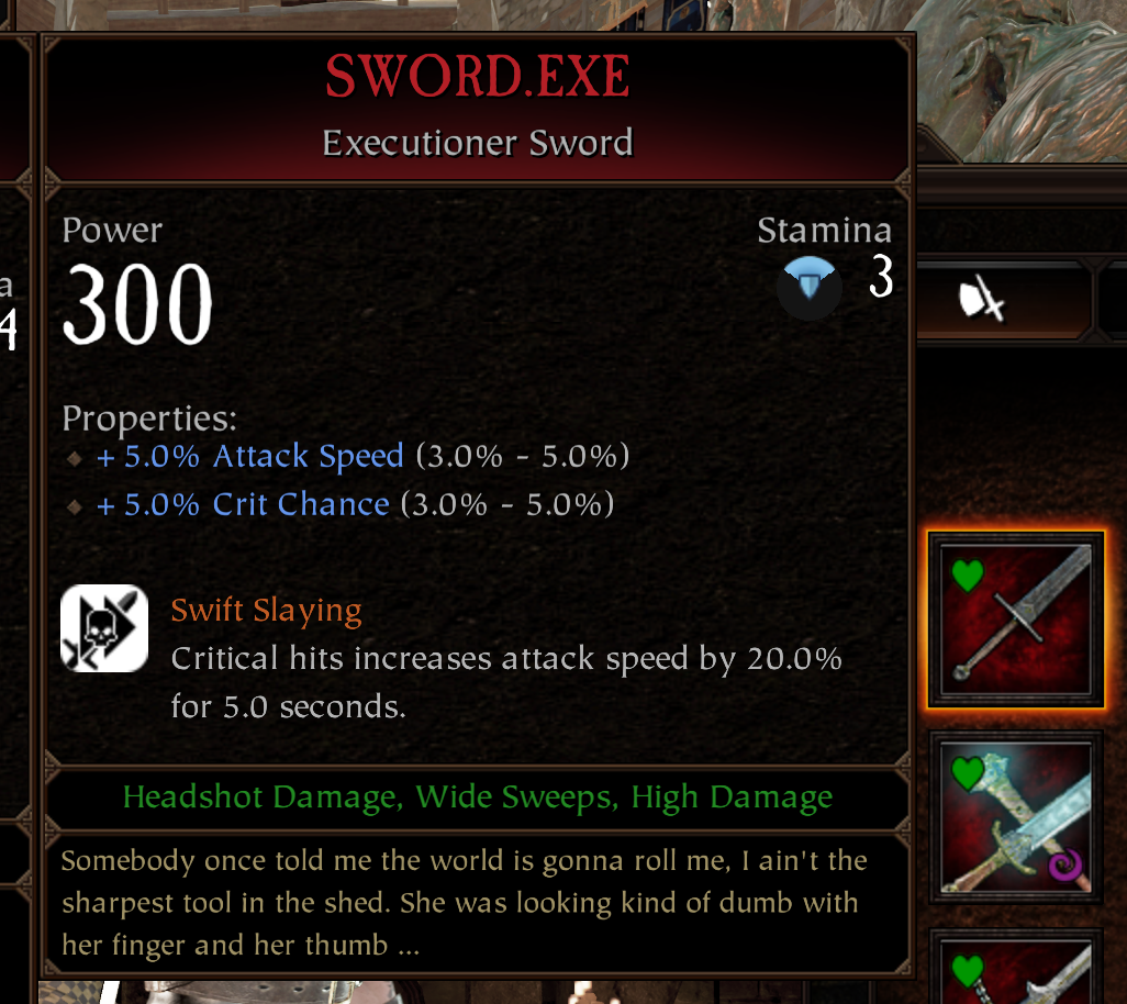 Named items