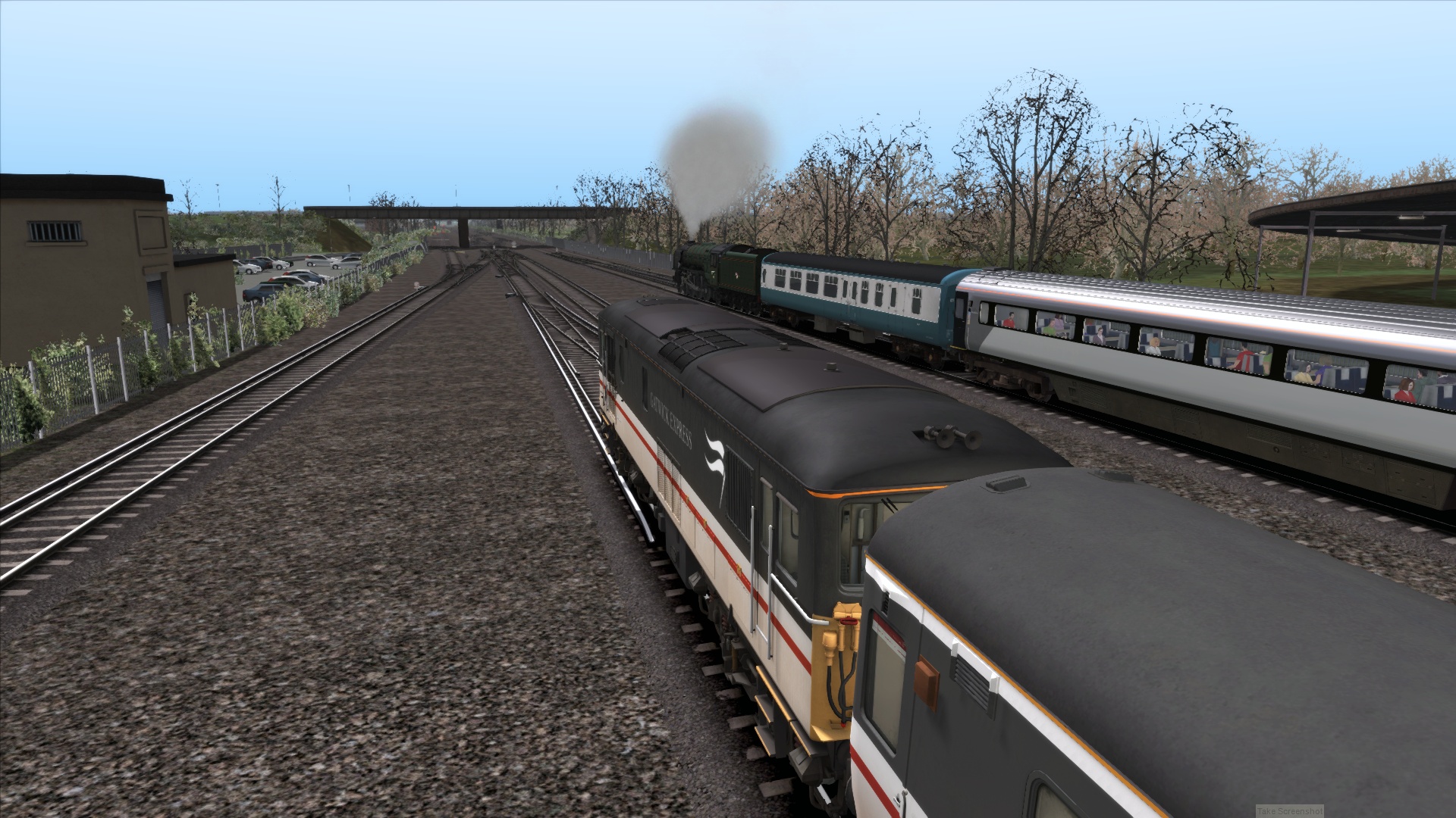 Class 73 Diesel Gatwick Express Brighton to Norwood Junction Lunchtime Flyer in Autumn weather