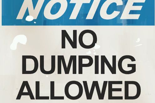 No dumping allowed sign