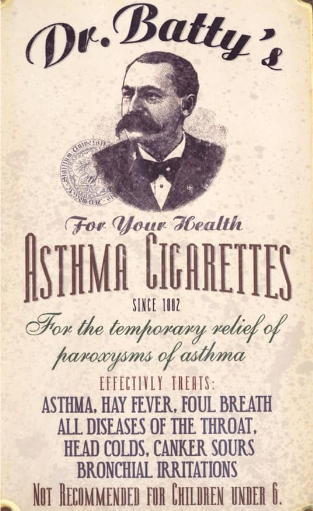 Dr Batty Asthma cigs poster