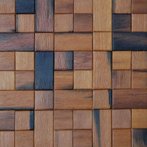 Wood block pattern wall