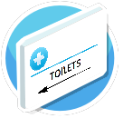 Toilets left sign