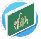 Festive Giraffes Canvas