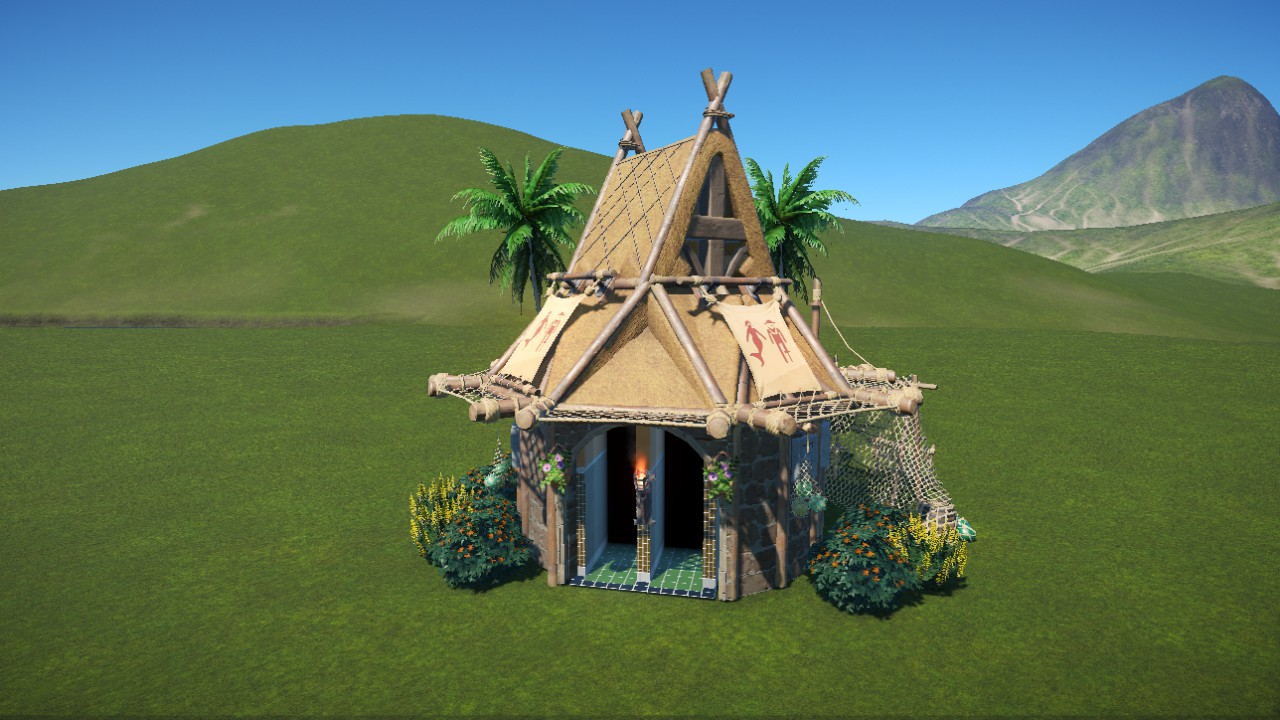 Tropical / Tiki restroom