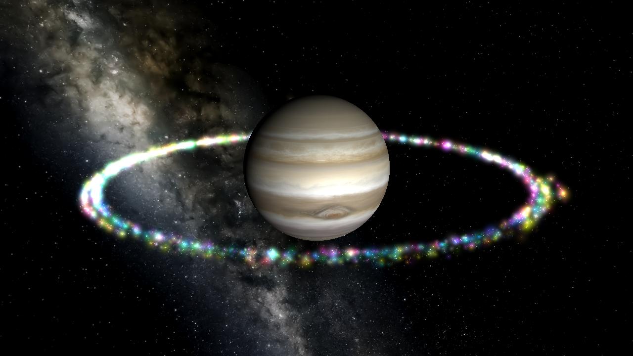 Jupiter With A Rainbow Ring System.