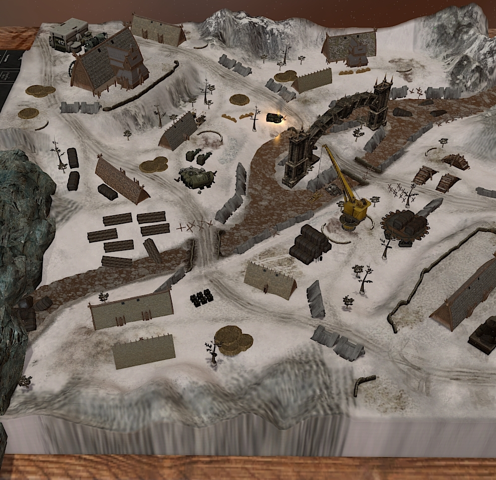 40k board Frostbite w/ extra props and cover