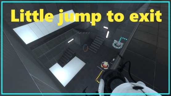 Little jump to exit.