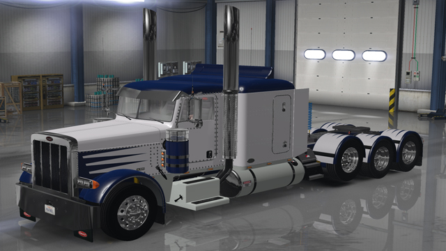 Peterbilt 389 Blue & White Heavy Haul skin