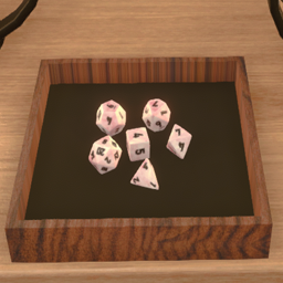 Dice Tray with Pink Smoke Dice
