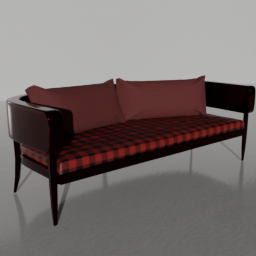 Patio Sofa Plaid Red