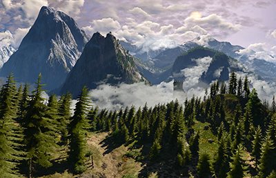 Flying through the Mountains - Witcher 3
