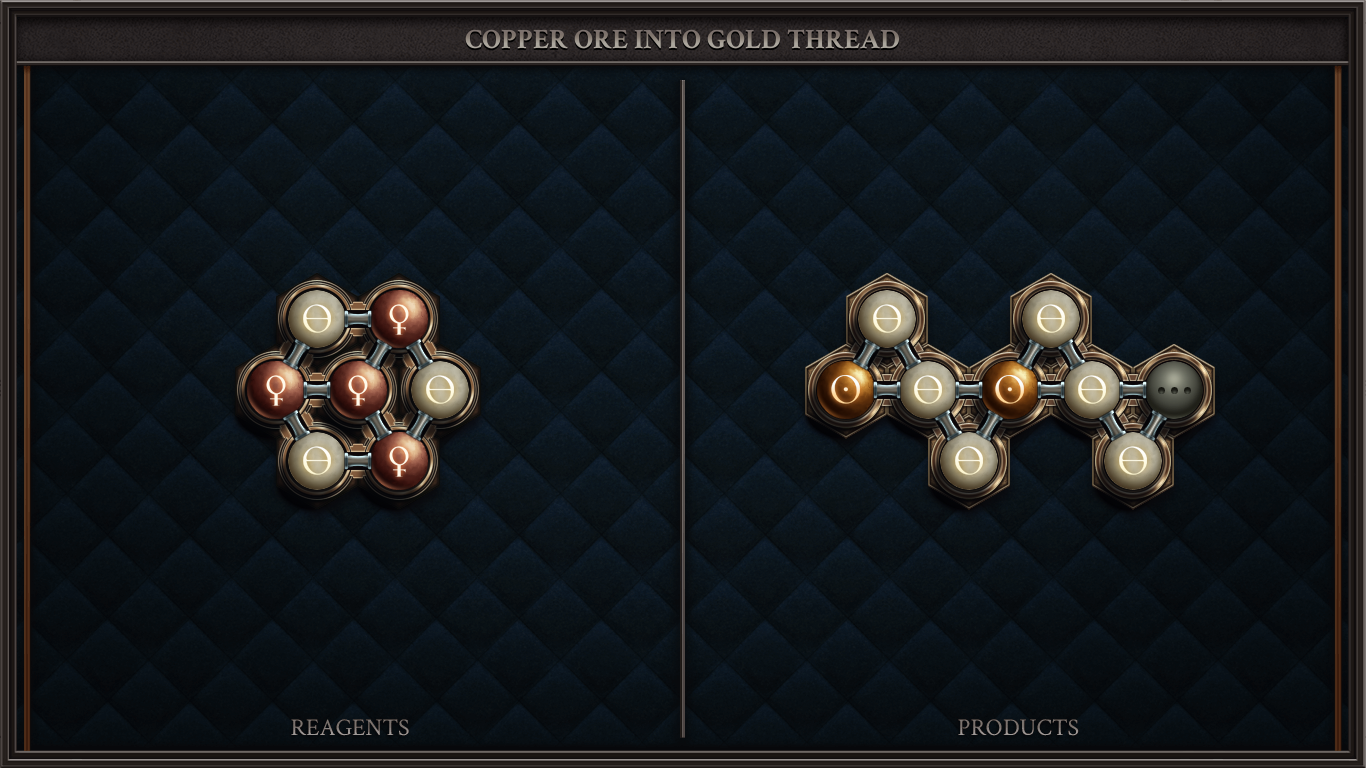 COPPER ORE INTO GOLD THREAD