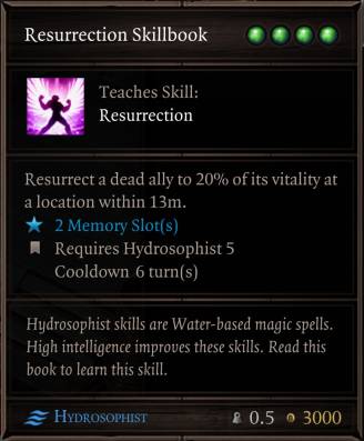 Resurrection Skillbook treasuretable
