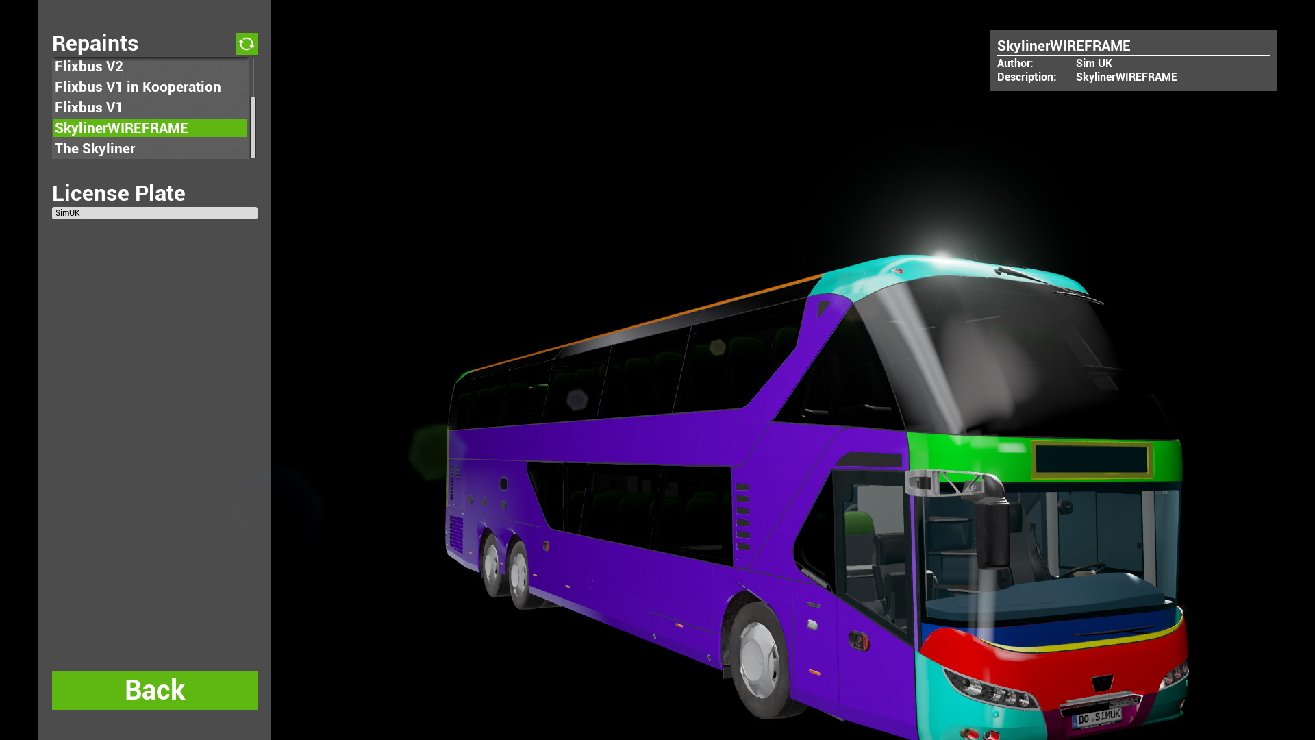 Skyliner Colour Coded WIREFRAME