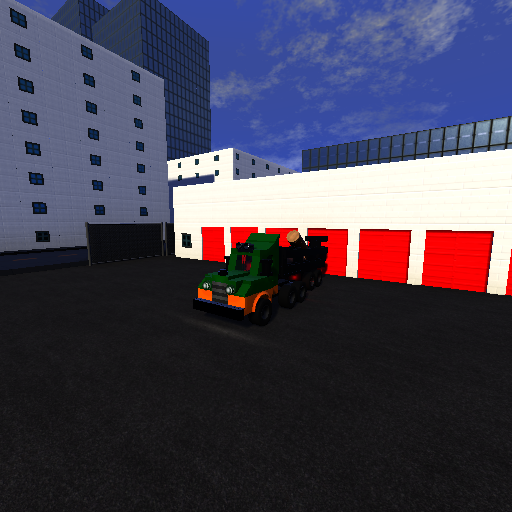 Truck with Log Trailer