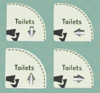 Direction rugs for Toilets