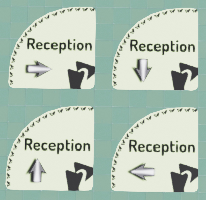Direction rugs for Reception