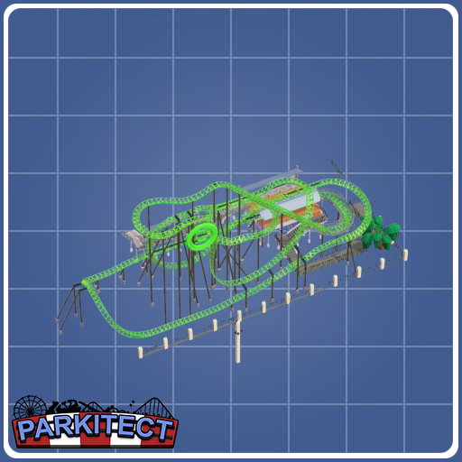 Green Lantern coaster replica 8 seat ElLoco