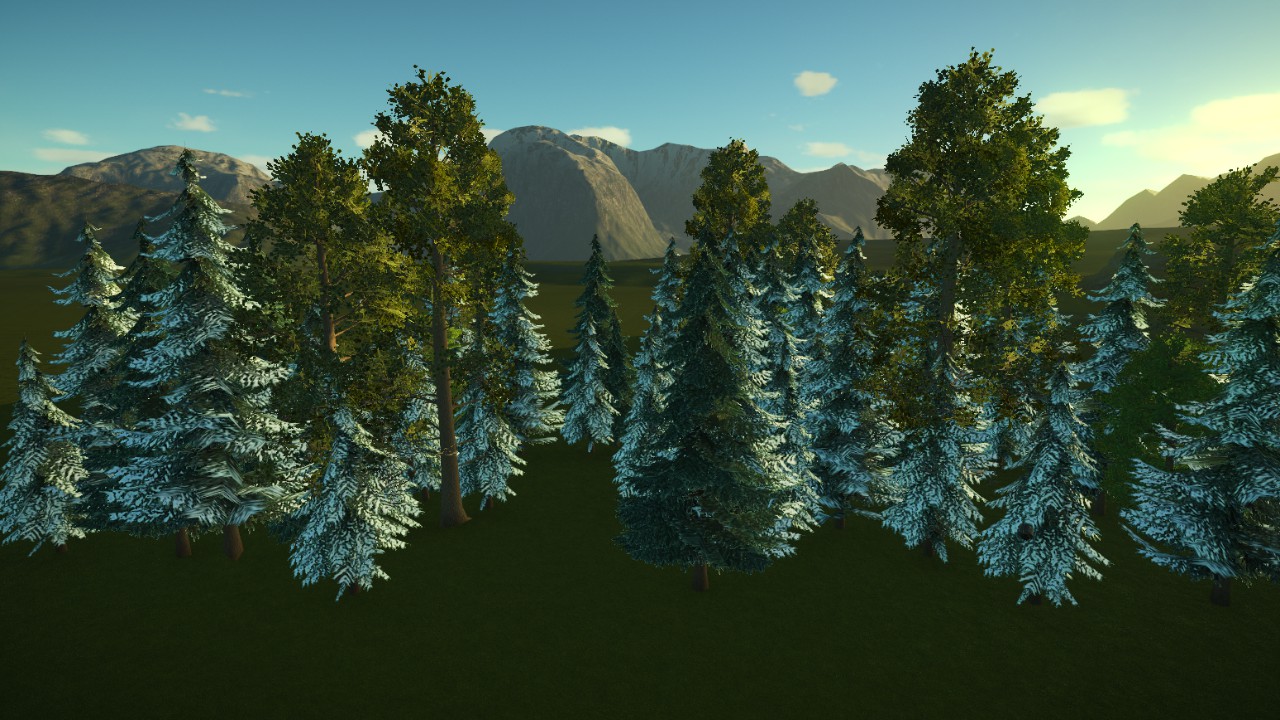 winter tree large area brush