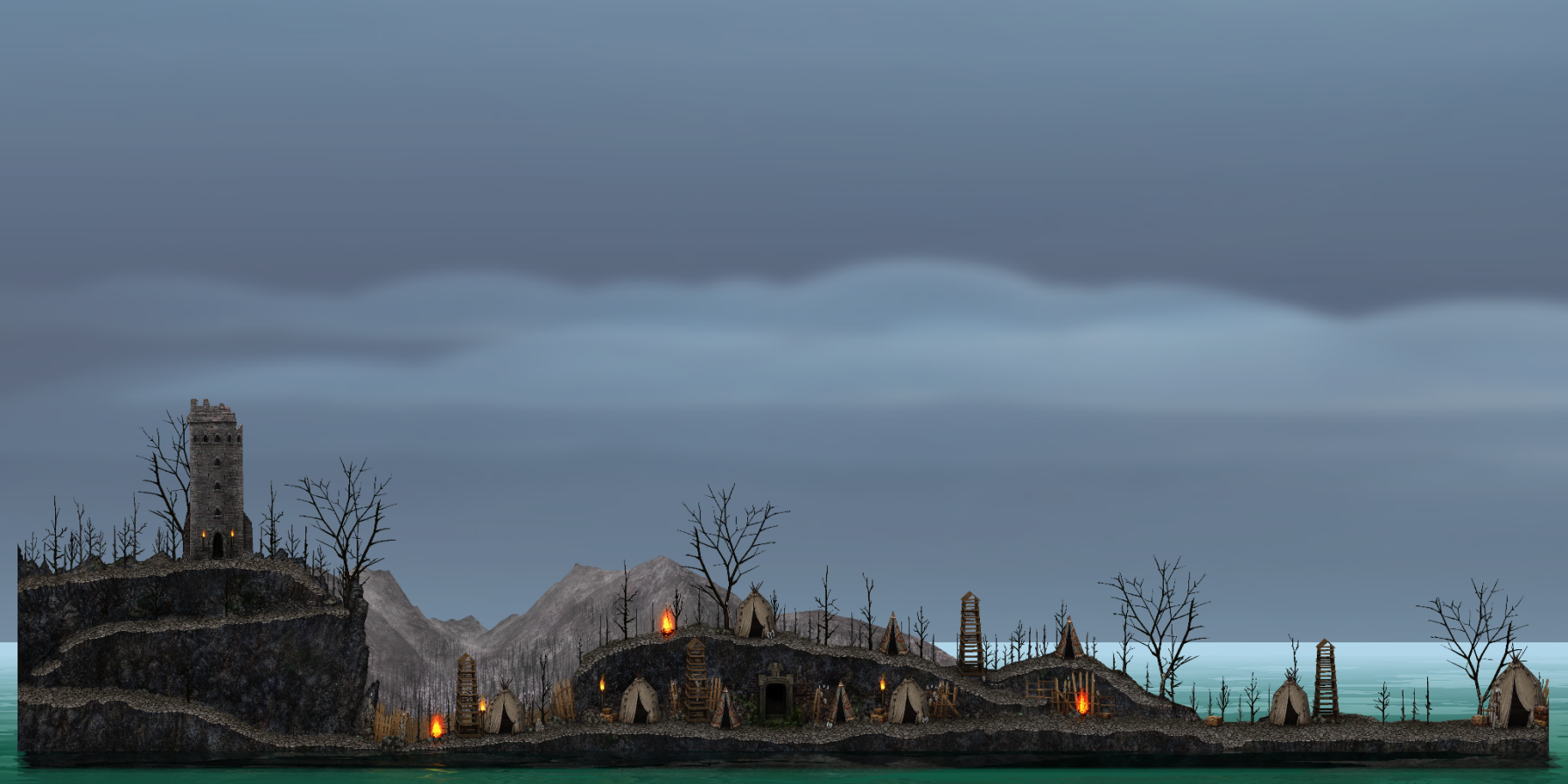 Burned forest