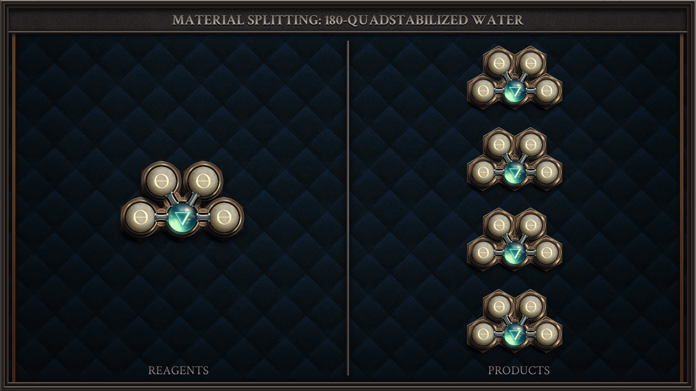MATERIAL SPLITTING: 180-QUADSTABILIZED WATER