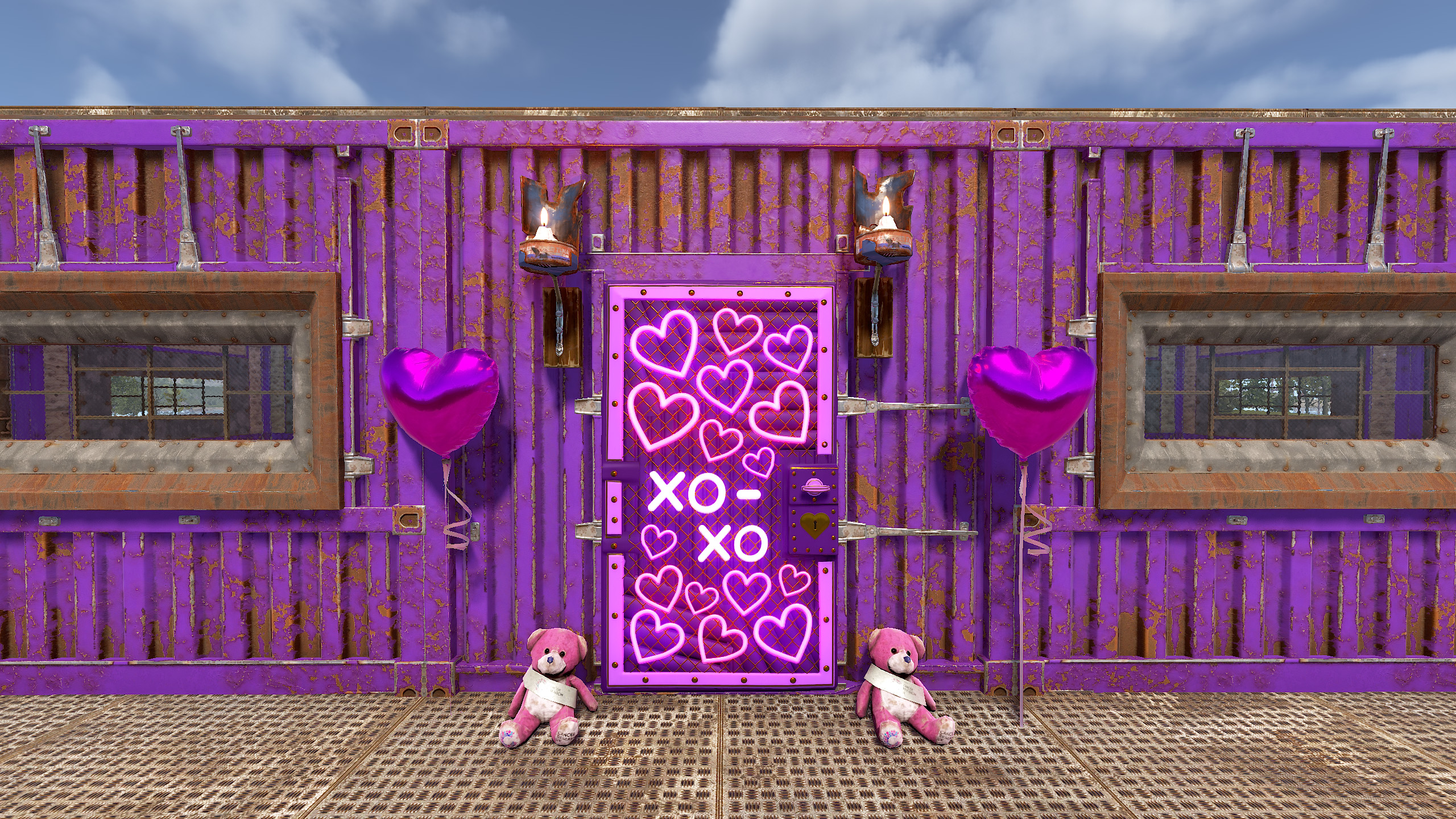 Neon Hearts Sheet Metal Door thumbnail 3