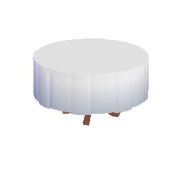 Round Dining Table w/ tablecloth
