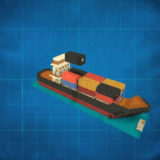 CatSmiles Box Town CargoShip With Cargo