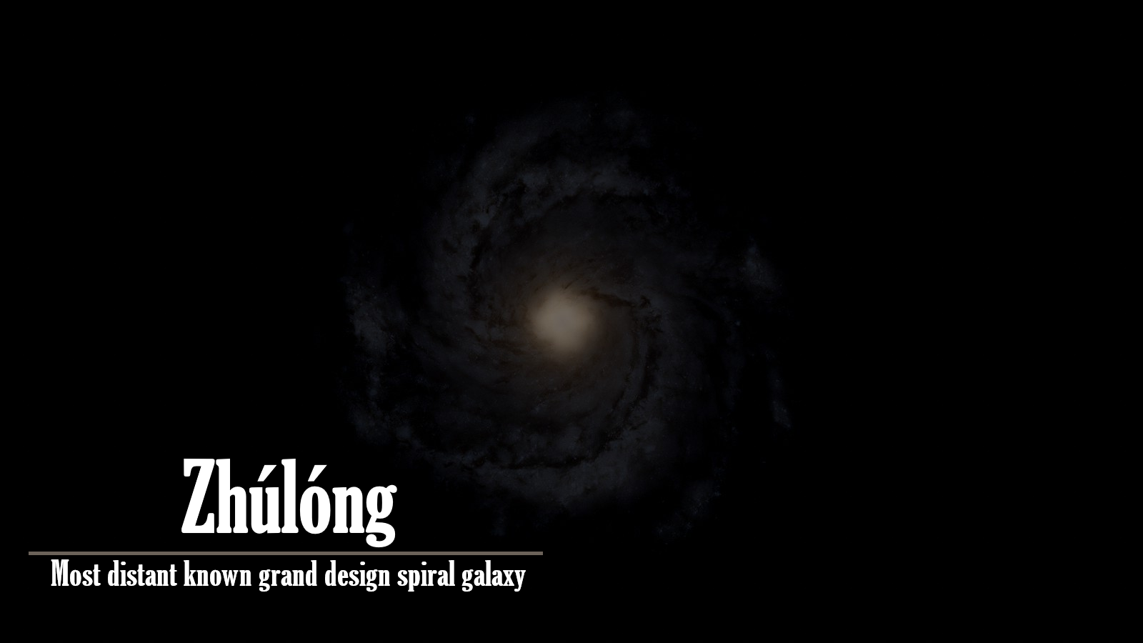 Zhúlóng: Most distant known grand design spiral galaxy