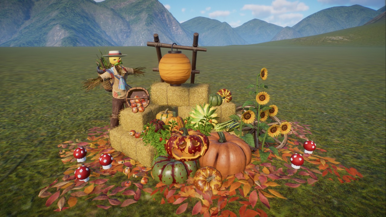 fall/ autumn decoration, pumpkin, scarecrow, Herbst Dekoration, Kürbis, Vogelscheuche