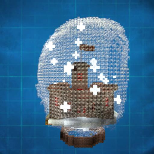 Iron And Red Stain Glass Snow Globe Castle