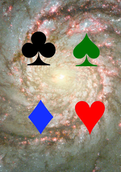 4 colored Poker Deck