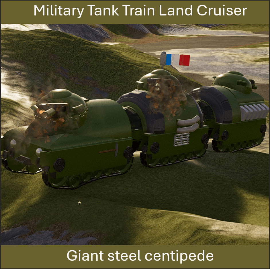 WW2 Steel centipede tank train