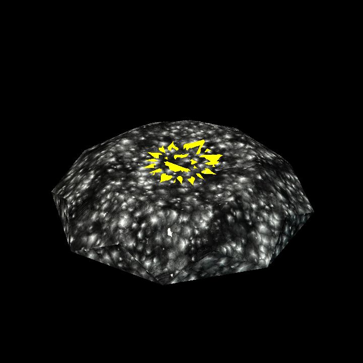 A glowing sigil stone D - burst