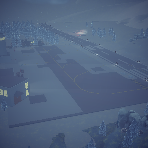 Snowy Airfield in the mountains