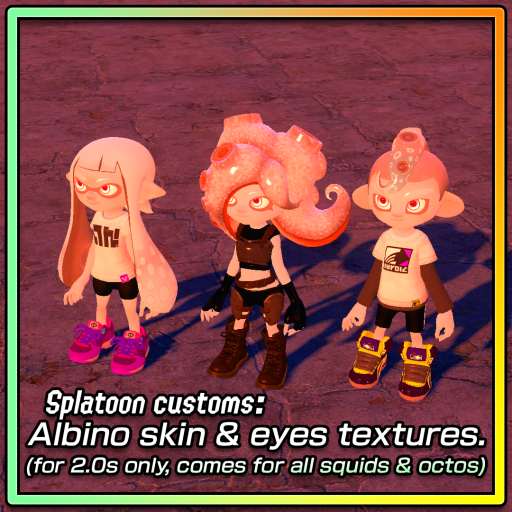 Splatoon customs: Albino Skin & Eye Textures
