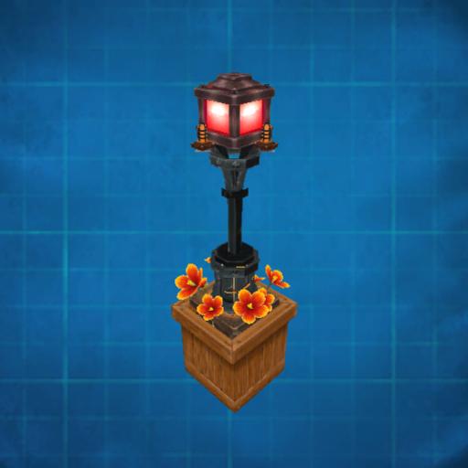 red light street lamp