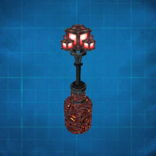 red theme street lamp