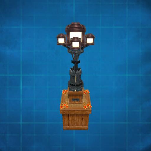 street lamp with placemat showing