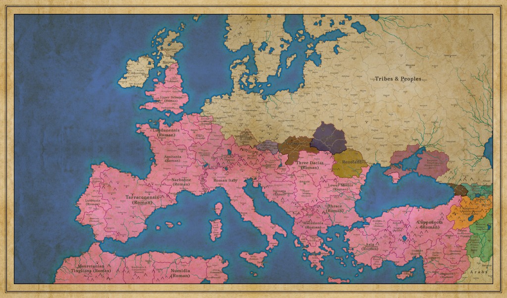 Map: Roman Empire (Year 235) - DetailedEuropeModernDay Edit