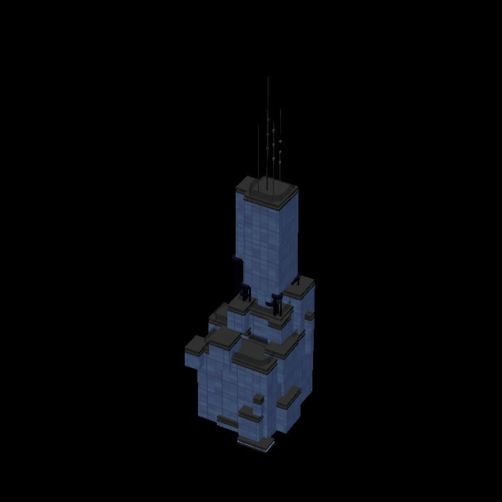 Low Poly Scifi Towers D 4 