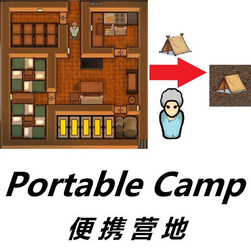 Portable Camp mod preview for RimWorld