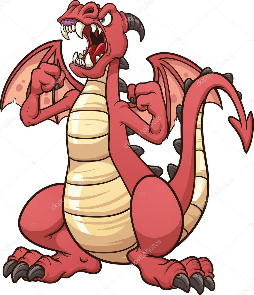 Angry red dragon